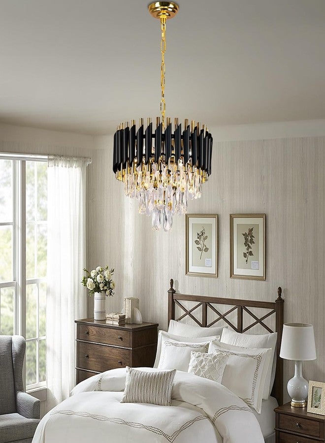 Lyse Decor Chandelier for Living Room Modern Ceiling Light Jhumar for Hall Light for Living Room and Hall Round Jhoomer Show Lights for Home Decoration Ceiling (Black 400 mm) - Image 2